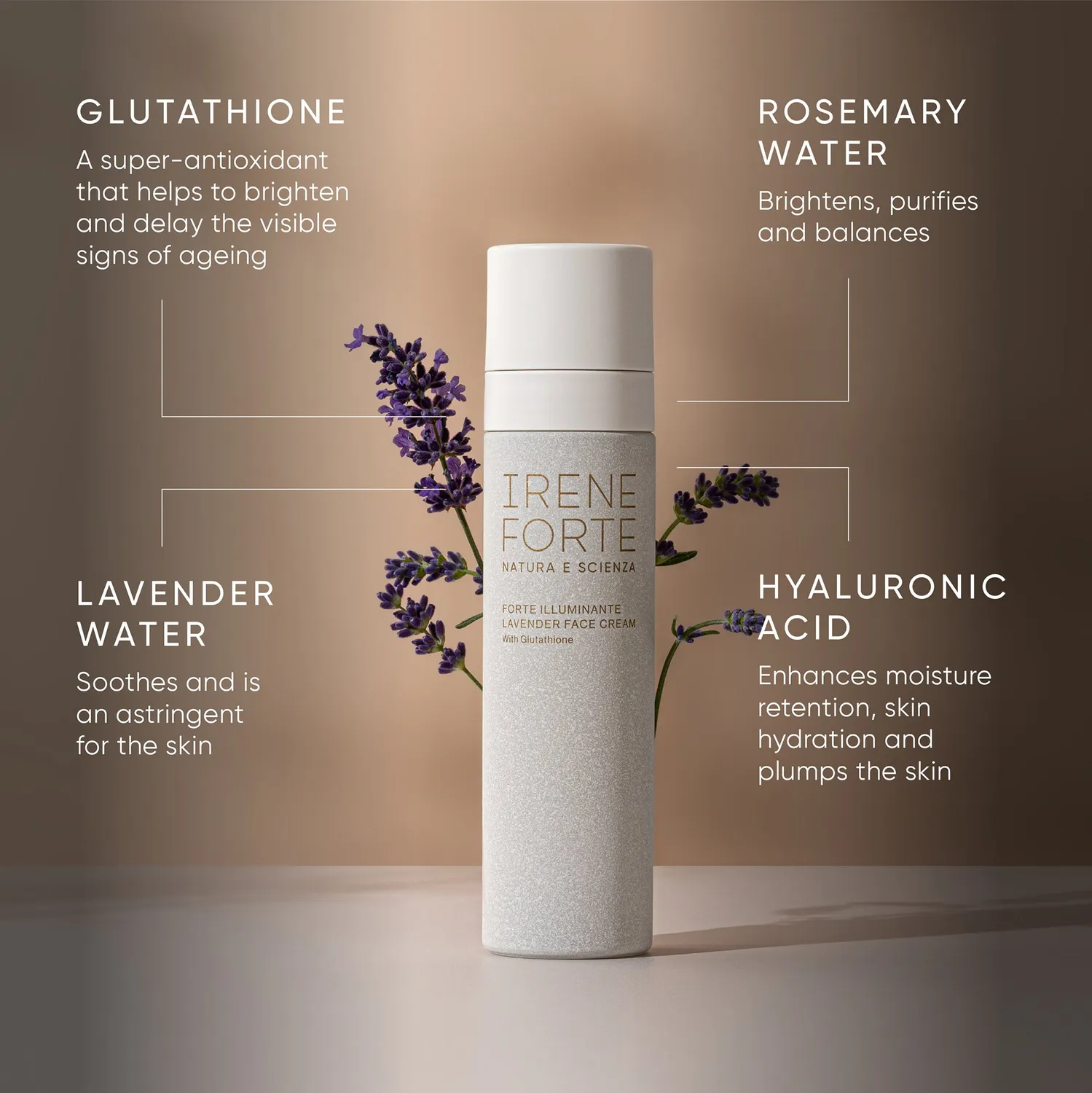 Irene Forte Lavender Gesichtscreme Refill 50 ml aufhellend