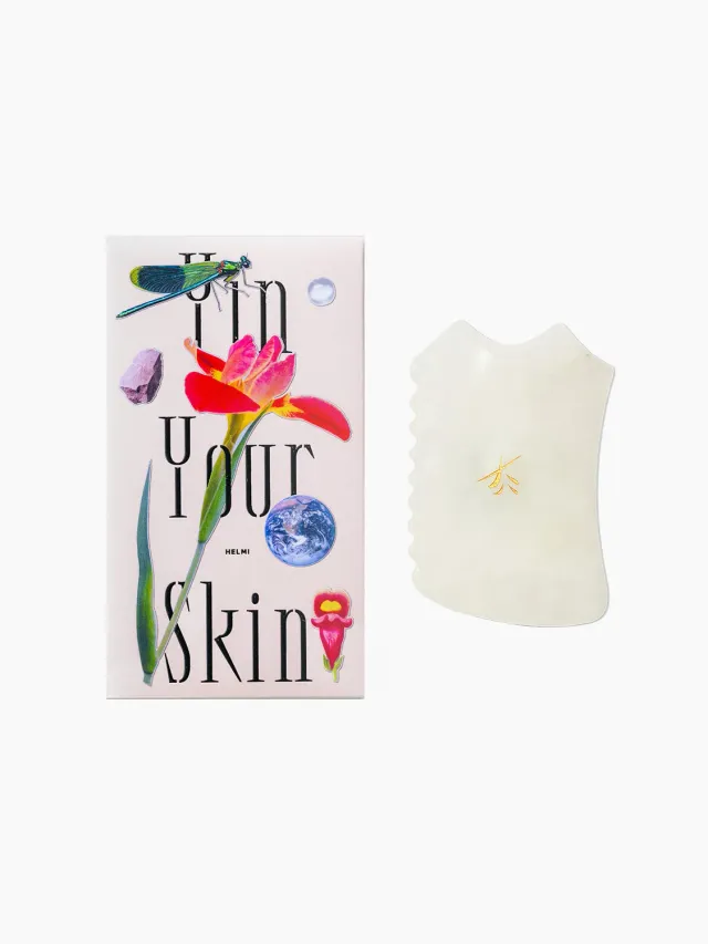 Yin Your Skin Pro HELMI Gua Sha Weiße Jade Gesicht