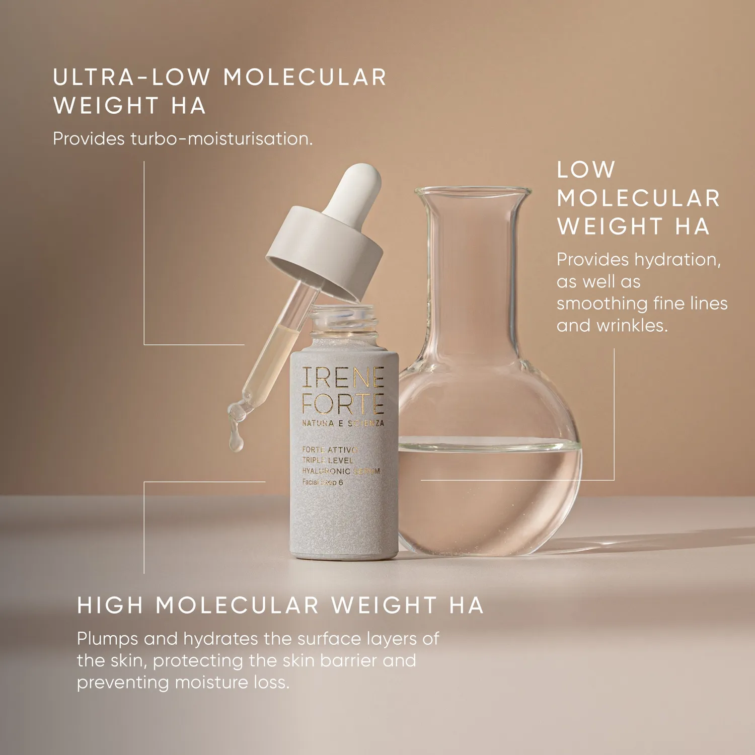 Irene Forte Triple Level Hyaluronic Serum 15ml feuchtigkeitsspendend