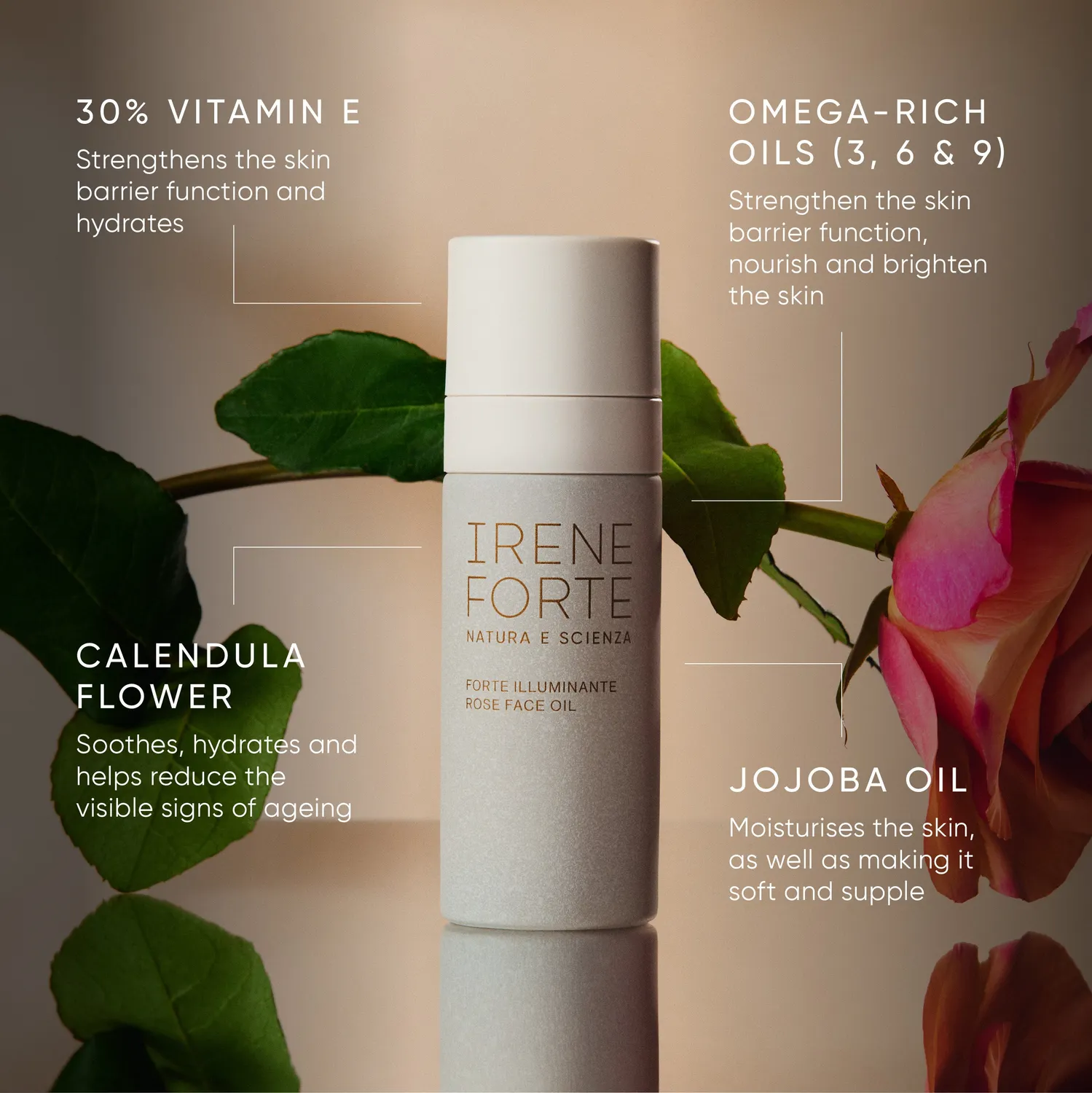 Irene Forte Rose Gesichtsöl 30ml glättend
