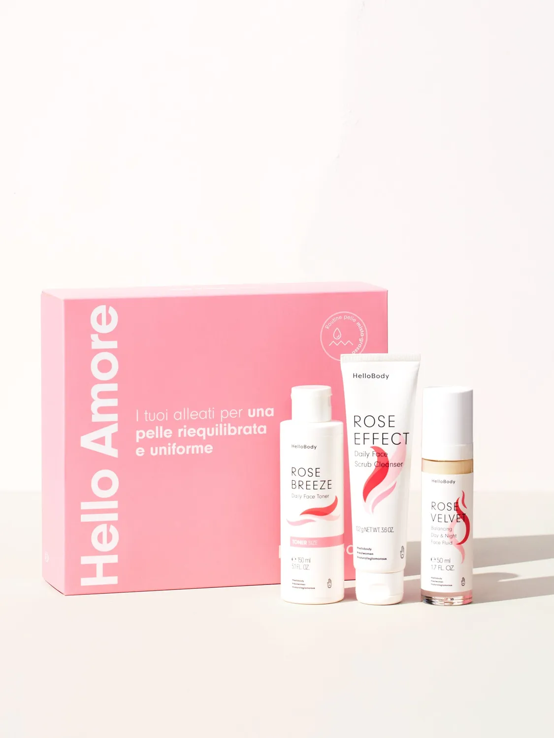 Hellobody Hello Amore Gesichtspflege-Set 3-teilig Rose